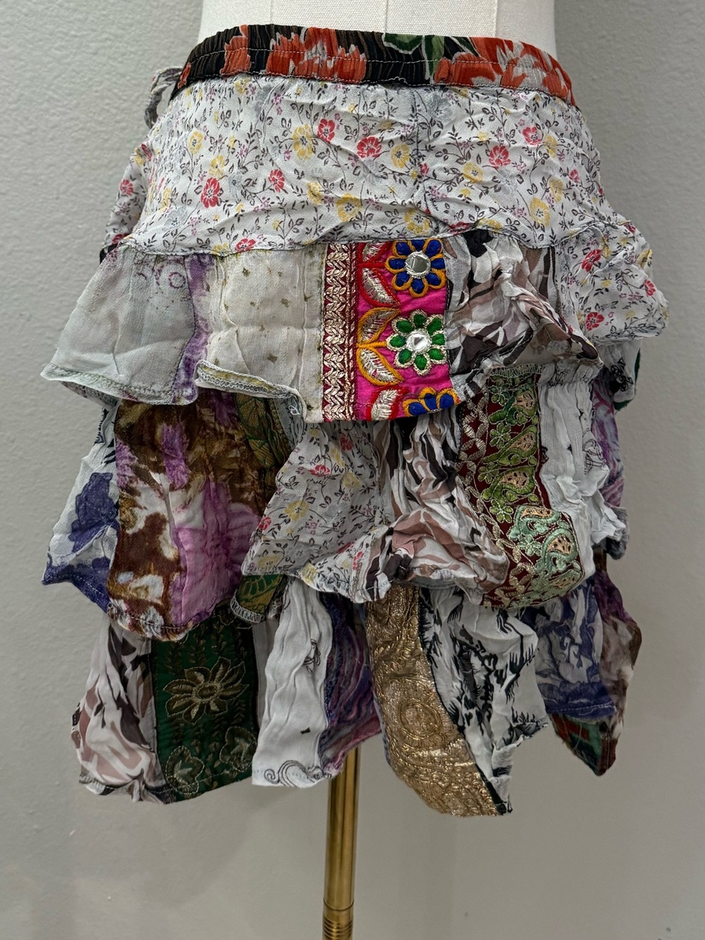 Young Threads Patchwork Ruffle Skirt - Multicolor XL